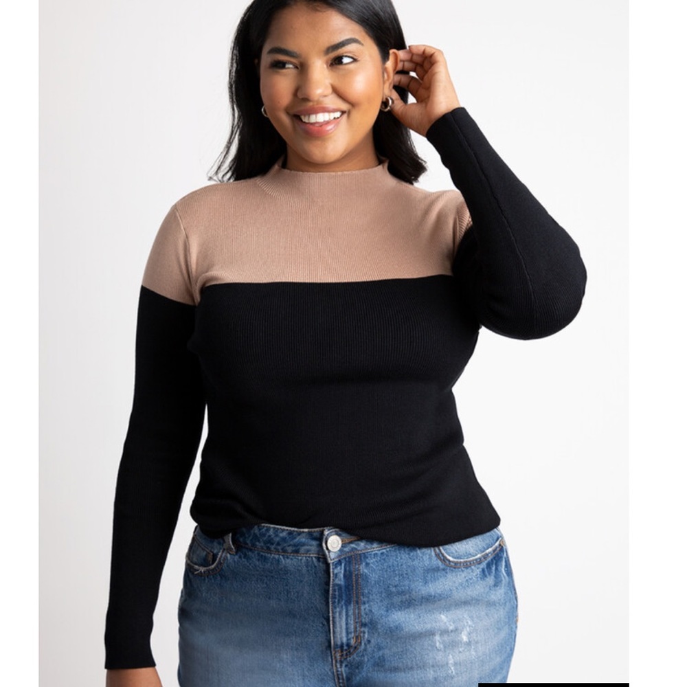 Eloquii Colorblock knit sweater